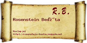 Rosenstein Beáta névjegykártya